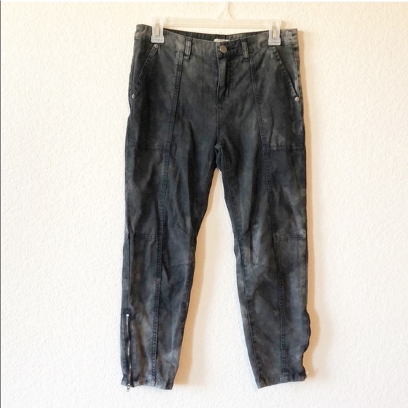 Ecote tie dyed pants marbled look to them bleached skinny zip ankle - Picture 1 of 7